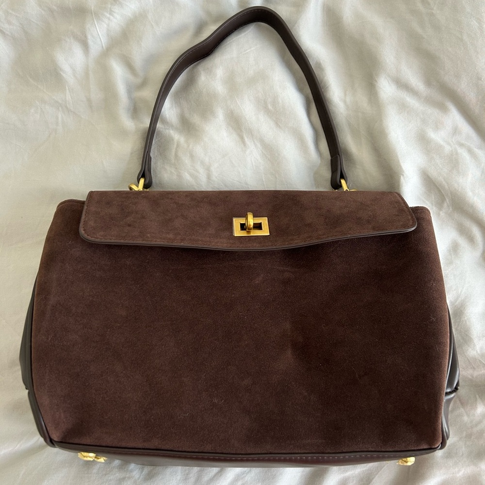 Brown Suede and Leather Bag